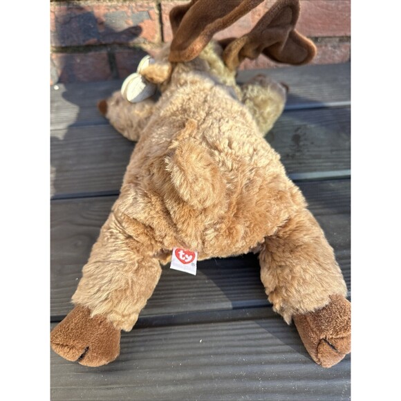 TY Classic Plush Moose MORTIMER Laying 15"L Brown Floppy Toy Vintage 1995 P12 - Picture 7 of 8